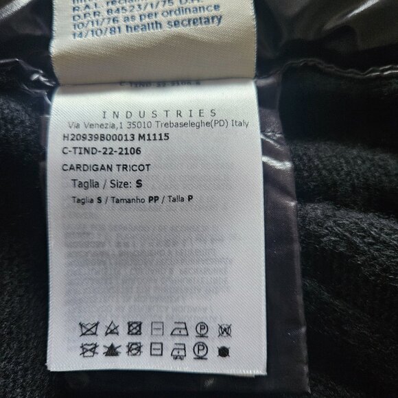 NWT Moncler Cardigan Tricot Down Puffer Small Jacket Black COMPANY LOGO READ - Picture 6 of 13